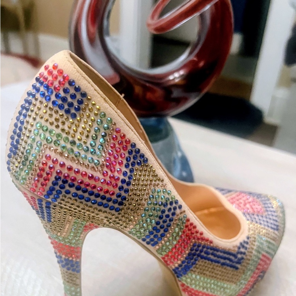 Mascotte Multicolor Rhinestone Heels - Picture 3 of 4